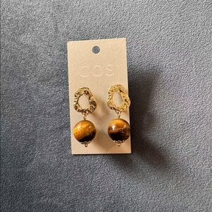 Stylish Gold and Brown COS Earrings